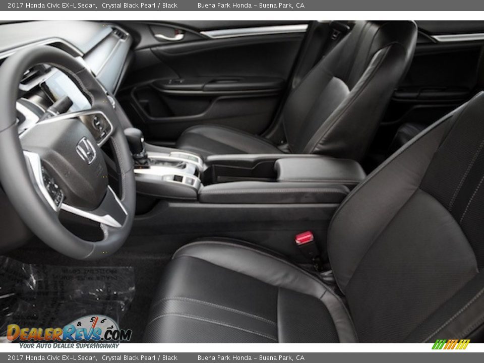 Black Interior - 2017 Honda Civic EX-L Sedan Photo #9