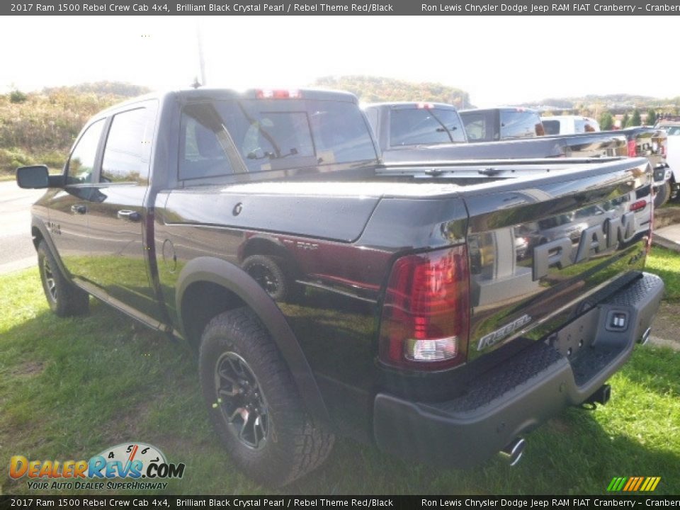 2017 Ram 1500 Rebel Crew Cab 4x4 Brilliant Black Crystal Pearl / Rebel Theme Red/Black Photo #4