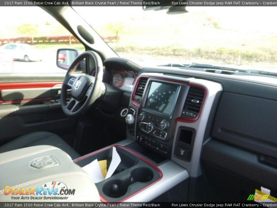 2017 Ram 1500 Rebel Crew Cab 4x4 Brilliant Black Crystal Pearl / Rebel Theme Red/Black Photo #9
