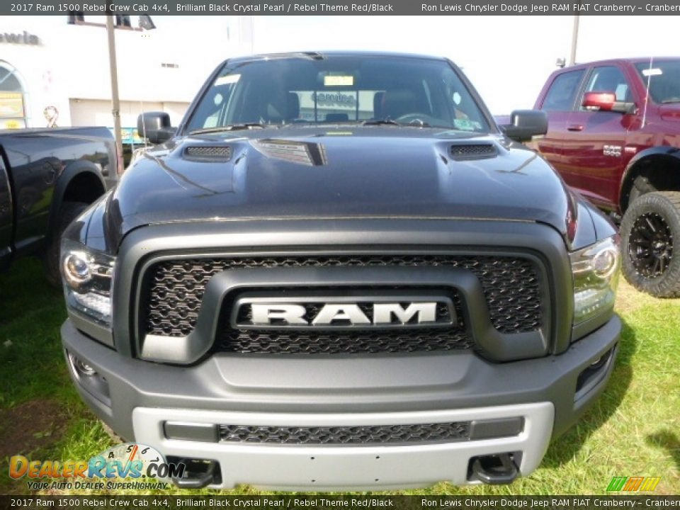 2017 Ram 1500 Rebel Crew Cab 4x4 Brilliant Black Crystal Pearl / Rebel Theme Red/Black Photo #11