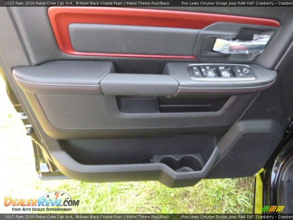 2017 Ram 1500 Rebel Crew Cab 4x4 Brilliant Black Crystal Pearl / Rebel Theme Red/Black Photo #13