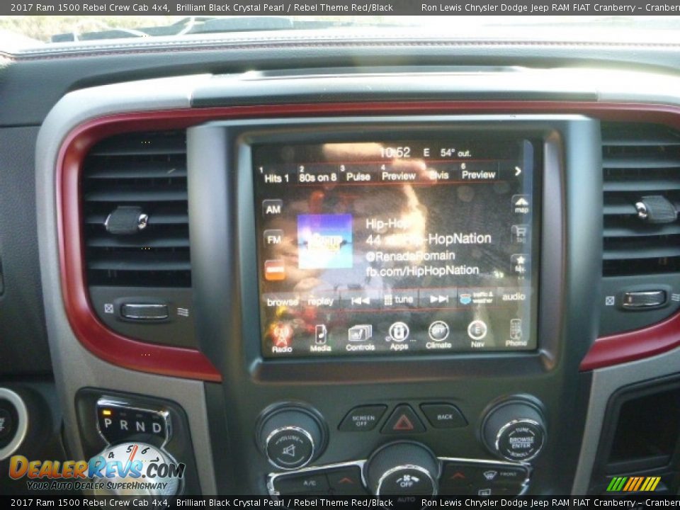 2017 Ram 1500 Rebel Crew Cab 4x4 Brilliant Black Crystal Pearl / Rebel Theme Red/Black Photo #15