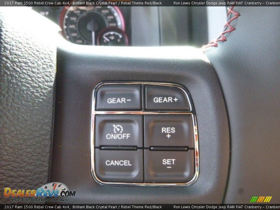 2017 Ram 1500 Rebel Crew Cab 4x4 Brilliant Black Crystal Pearl / Rebel Theme Red/Black Photo #19