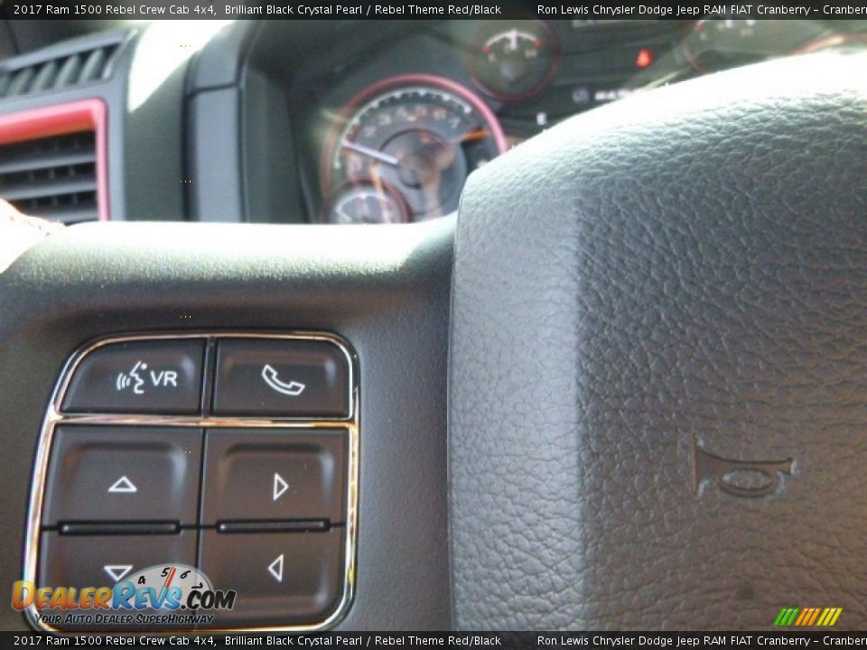 2017 Ram 1500 Rebel Crew Cab 4x4 Brilliant Black Crystal Pearl / Rebel Theme Red/Black Photo #20