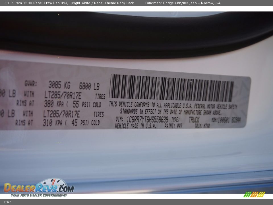 Ram Color Code PW7 Bright White