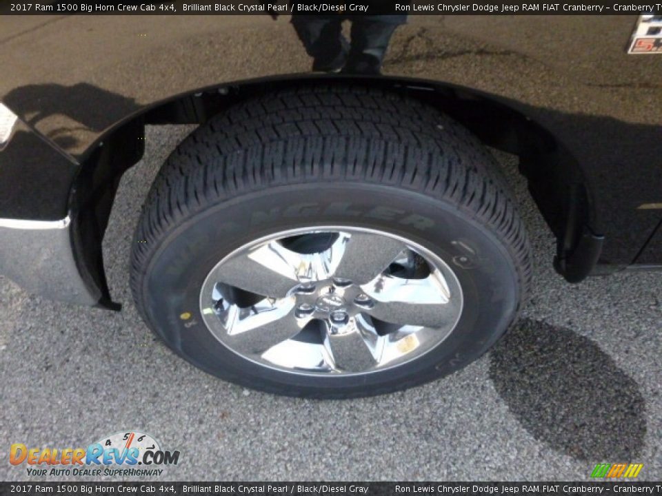 2017 Ram 1500 Big Horn Crew Cab 4x4 Brilliant Black Crystal Pearl / Black/Diesel Gray Photo #2