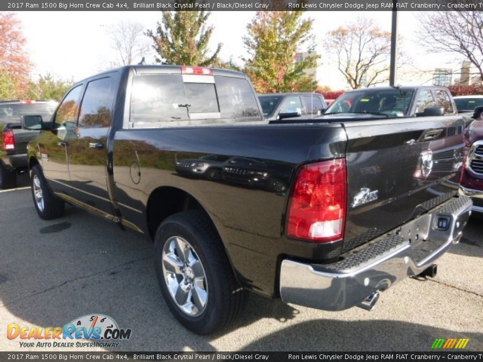 2017 Ram 1500 Big Horn Crew Cab 4x4 Brilliant Black Crystal Pearl / Black/Diesel Gray Photo #6