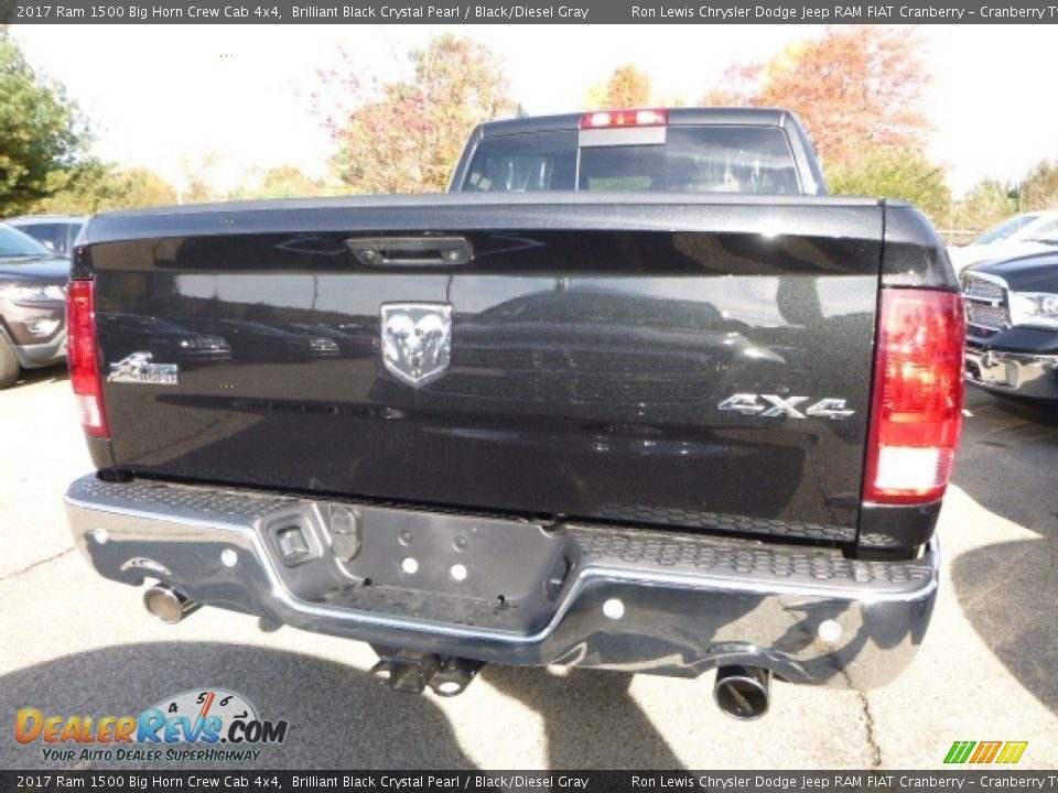 2017 Ram 1500 Big Horn Crew Cab 4x4 Brilliant Black Crystal Pearl / Black/Diesel Gray Photo #7