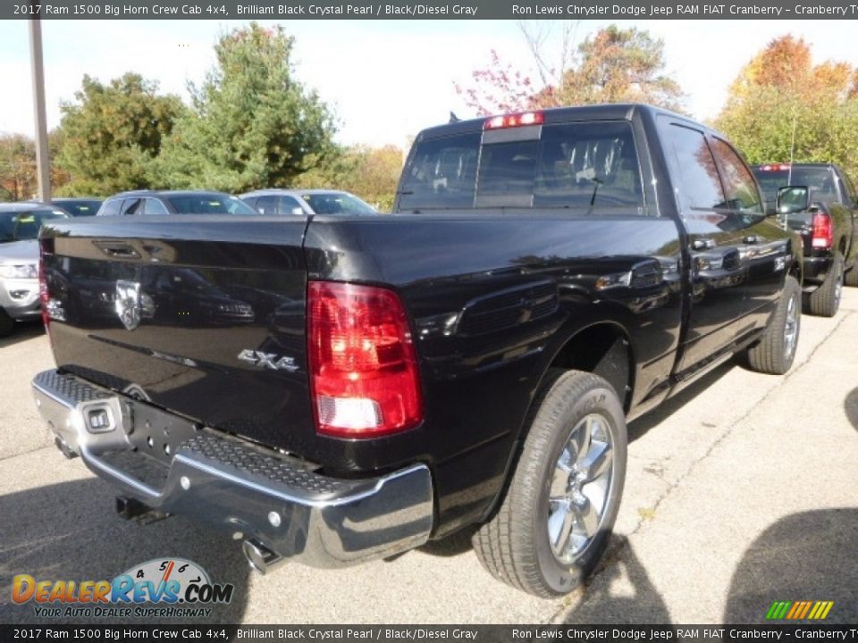 2017 Ram 1500 Big Horn Crew Cab 4x4 Brilliant Black Crystal Pearl / Black/Diesel Gray Photo #8