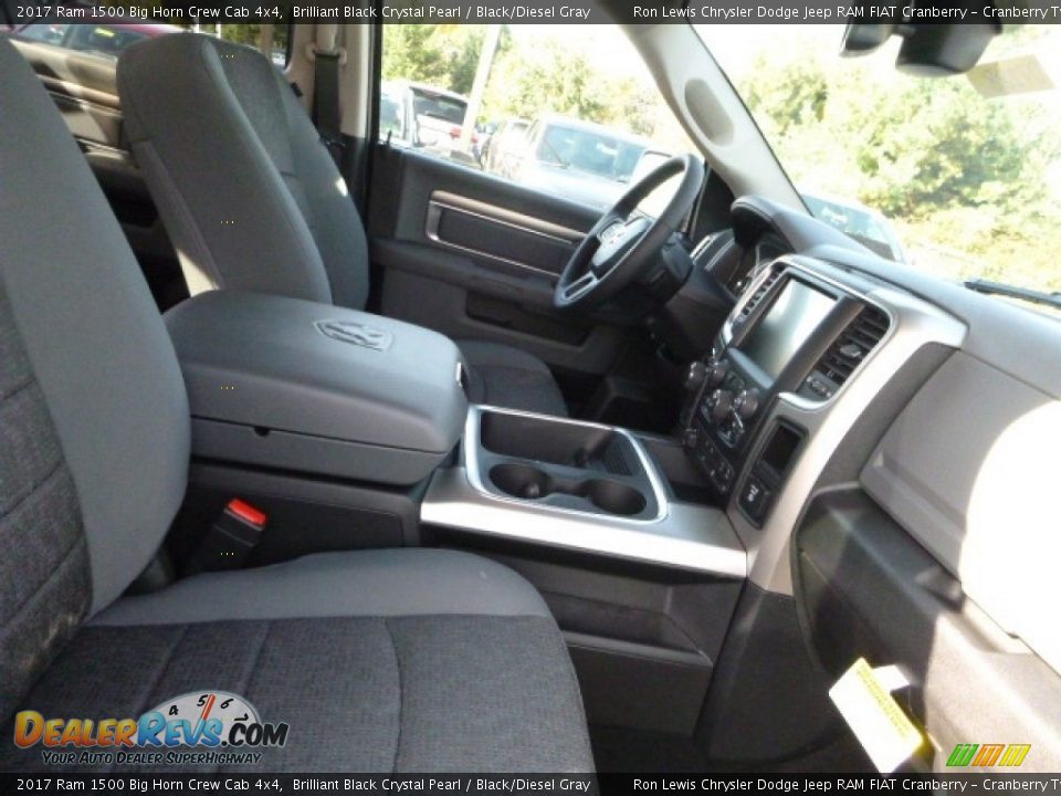 2017 Ram 1500 Big Horn Crew Cab 4x4 Brilliant Black Crystal Pearl / Black/Diesel Gray Photo #9