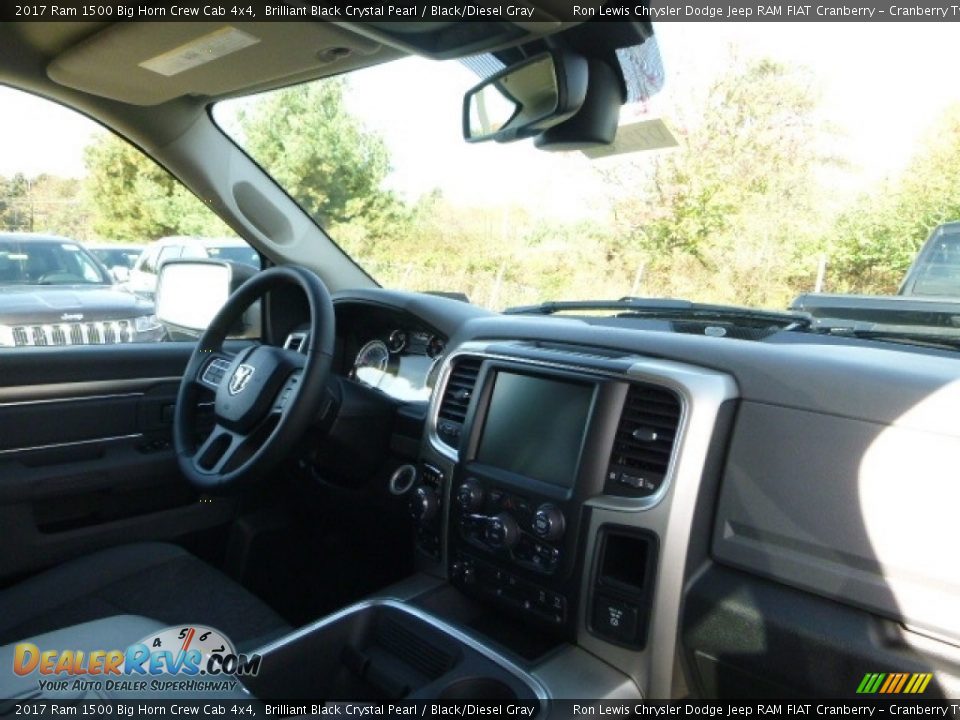 2017 Ram 1500 Big Horn Crew Cab 4x4 Brilliant Black Crystal Pearl / Black/Diesel Gray Photo #10