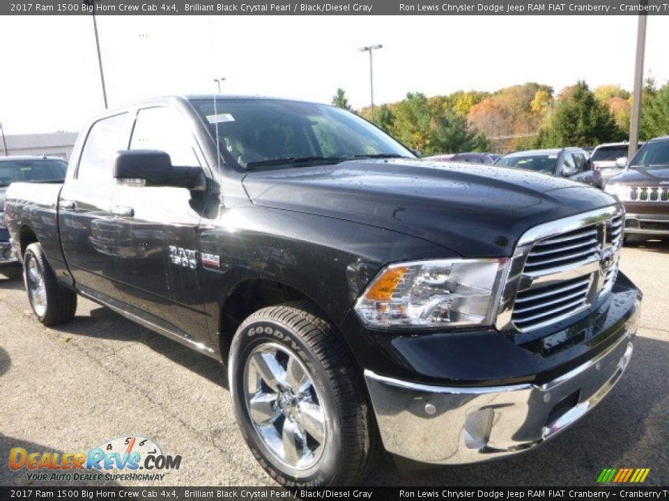 2017 Ram 1500 Big Horn Crew Cab 4x4 Brilliant Black Crystal Pearl / Black/Diesel Gray Photo #11