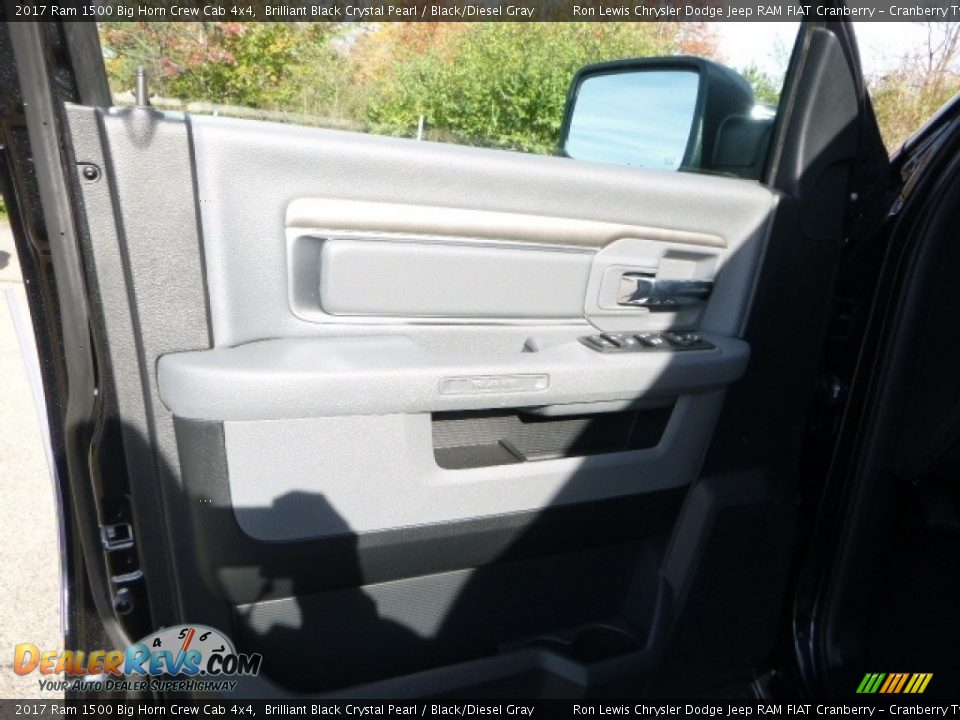2017 Ram 1500 Big Horn Crew Cab 4x4 Brilliant Black Crystal Pearl / Black/Diesel Gray Photo #13