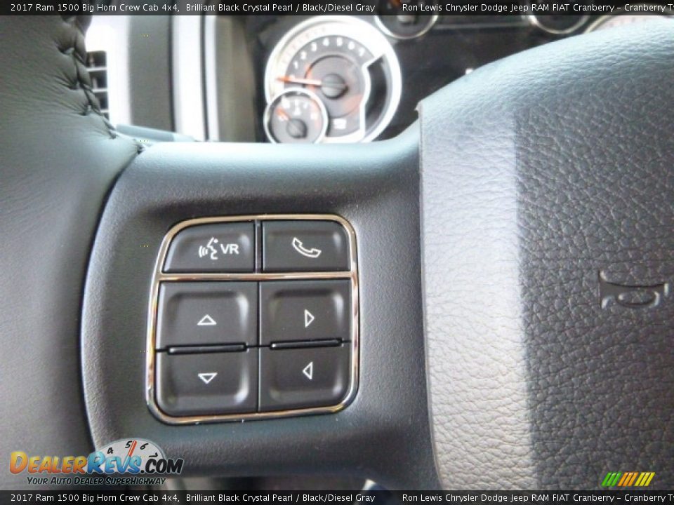 2017 Ram 1500 Big Horn Crew Cab 4x4 Brilliant Black Crystal Pearl / Black/Diesel Gray Photo #20