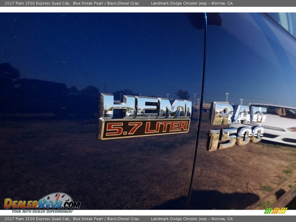 2017 Ram 1500 Express Quad Cab Blue Streak Pearl / Black/Diesel Gray Photo #6