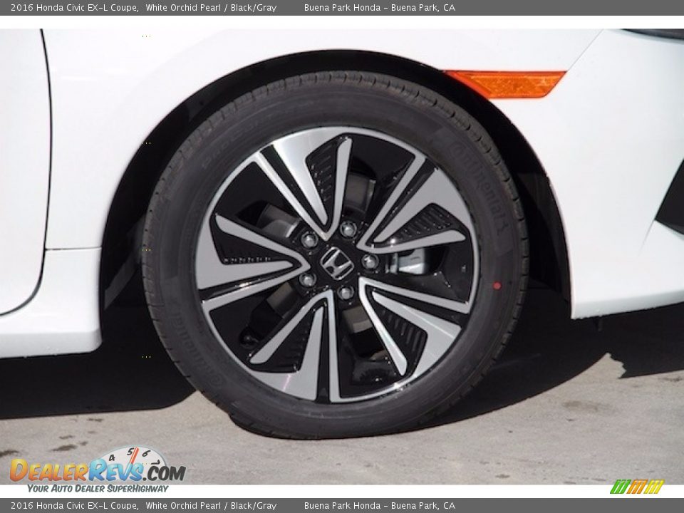 2016 Honda Civic EX-L Coupe White Orchid Pearl / Black/Gray Photo #4