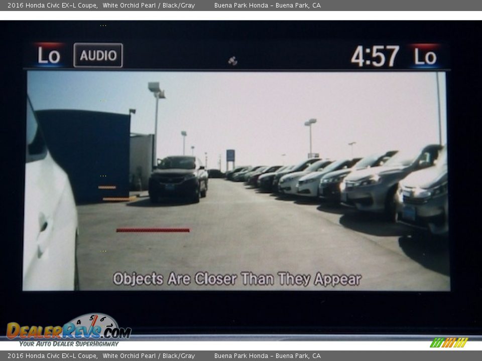 2016 Honda Civic EX-L Coupe White Orchid Pearl / Black/Gray Photo #5