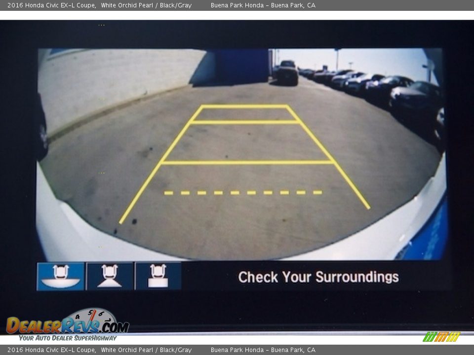 2016 Honda Civic EX-L Coupe White Orchid Pearl / Black/Gray Photo #6