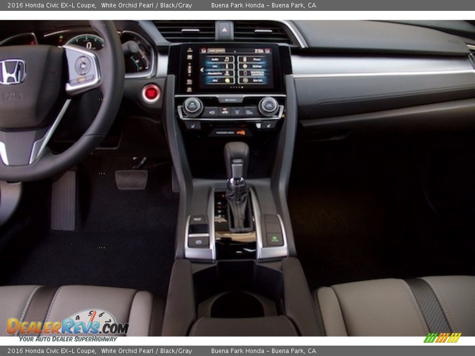 2016 Honda Civic EX-L Coupe White Orchid Pearl / Black/Gray Photo #11