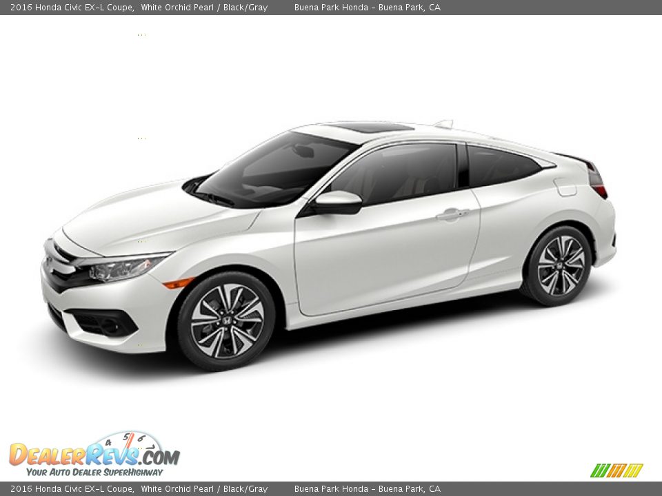 2016 Honda Civic EX-L Coupe White Orchid Pearl / Black/Gray Photo #19
