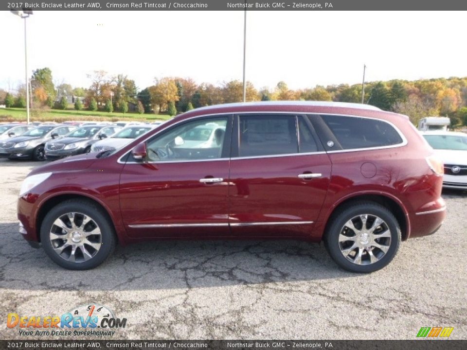 2017 Buick Enclave Leather AWD Crimson Red Tintcoat / Choccachino Photo #3
