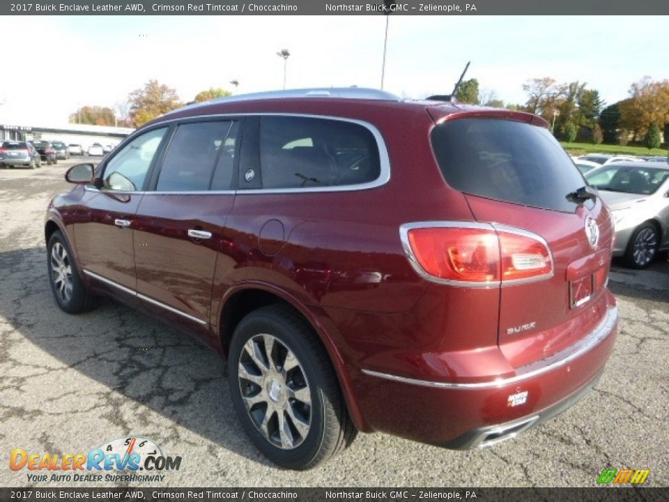 2017 Buick Enclave Leather AWD Crimson Red Tintcoat / Choccachino Photo #4