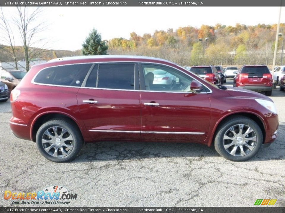 2017 Buick Enclave Leather AWD Crimson Red Tintcoat / Choccachino Photo #7
