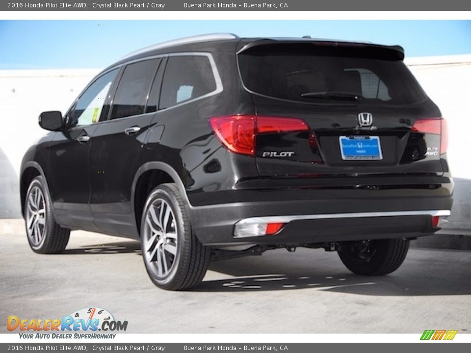 2016 Honda Pilot Elite AWD Crystal Black Pearl / Gray Photo #2