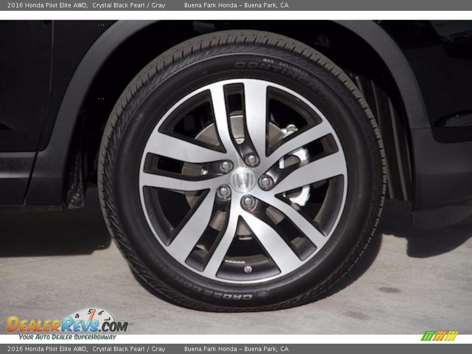 2016 Honda Pilot Elite AWD Crystal Black Pearl / Gray Photo #5