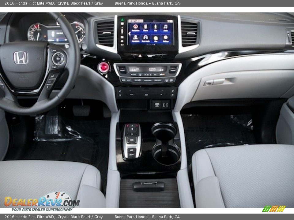 2016 Honda Pilot Elite AWD Crystal Black Pearl / Gray Photo #12