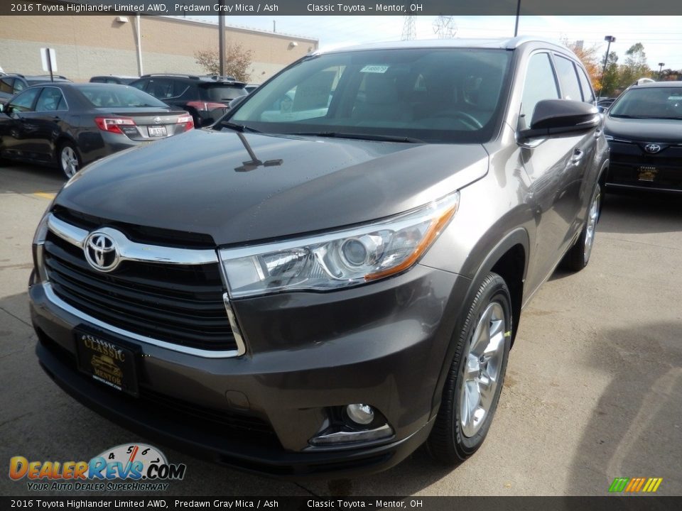2016 Toyota Highlander Limited AWD Predawn Gray Mica / Ash Photo #1