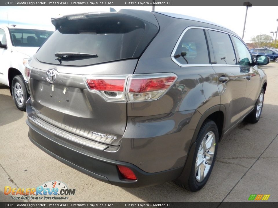 2016 Toyota Highlander Limited AWD Predawn Gray Mica / Ash Photo #2