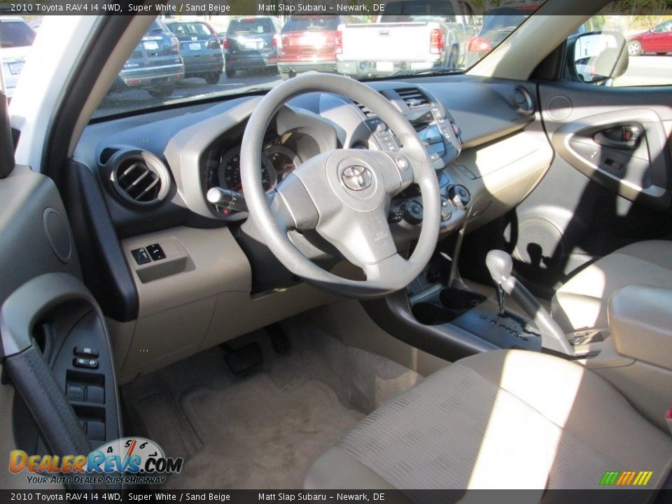 2010 Toyota RAV4 I4 4WD Super White / Sand Beige Photo #11