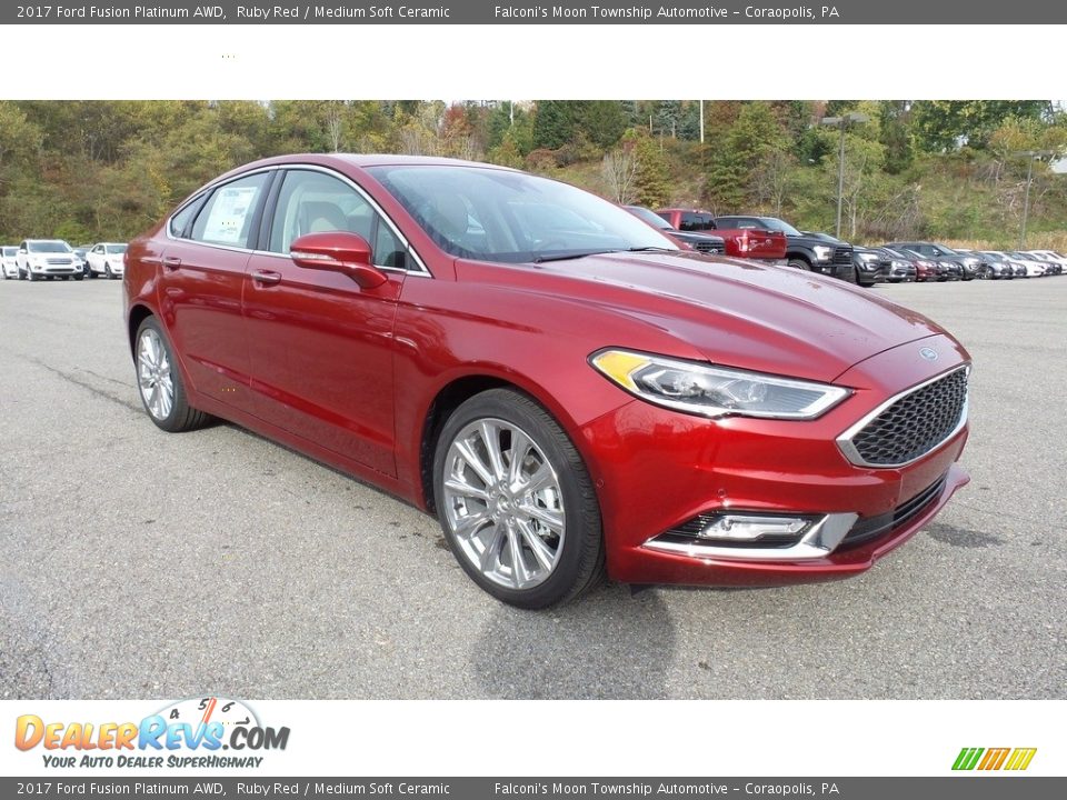 Front 3/4 View of 2017 Ford Fusion Platinum AWD Photo #5
