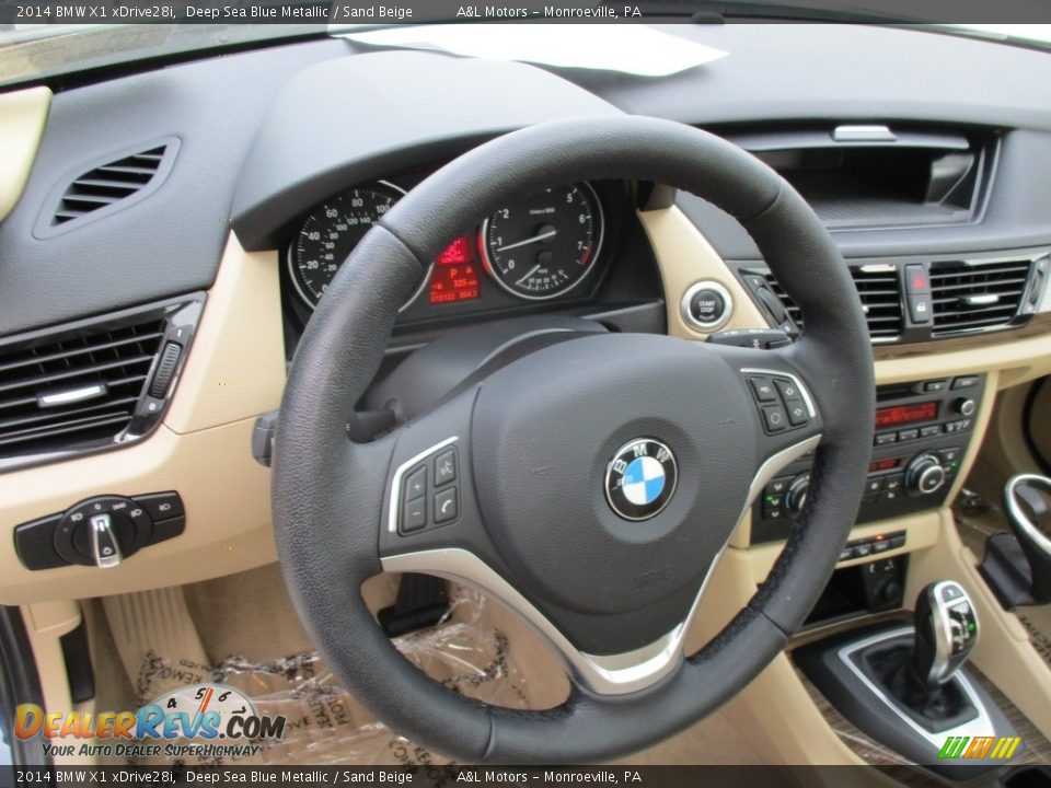 2014 BMW X1 xDrive28i Deep Sea Blue Metallic / Sand Beige Photo #15