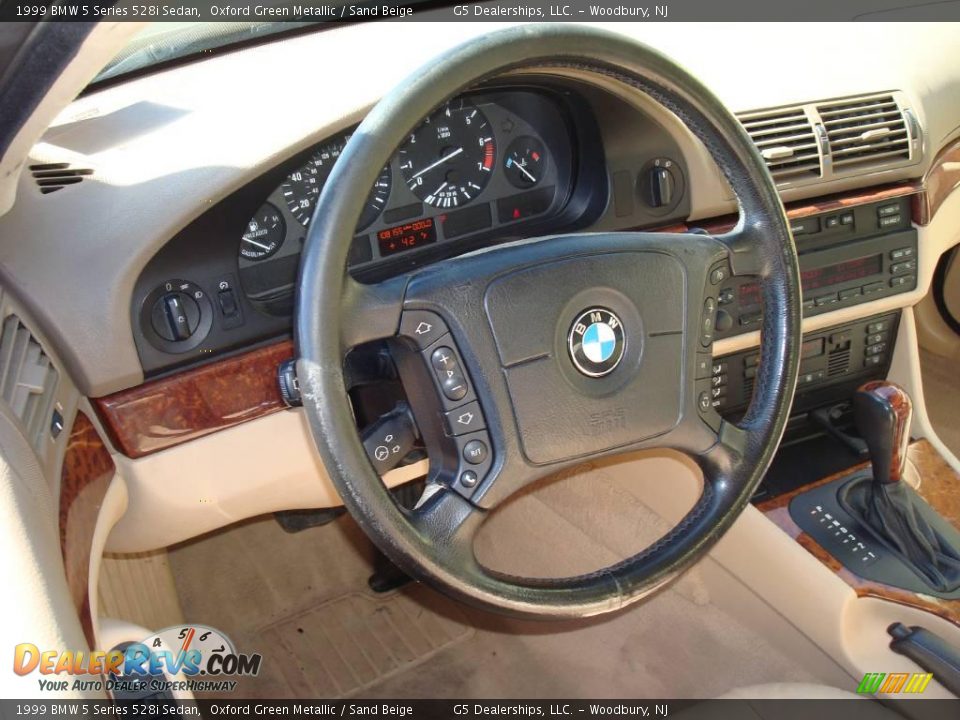 1999 BMW 5 Series 528i Sedan Oxford Green Metallic / Sand Beige Photo #9