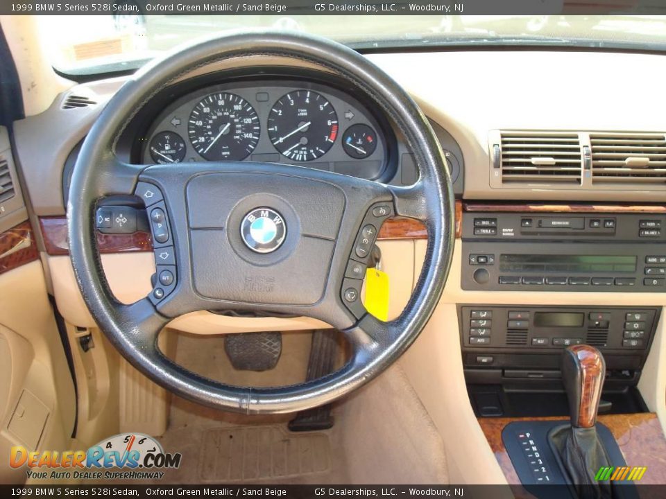 1999 BMW 5 Series 528i Sedan Oxford Green Metallic / Sand Beige Photo #21