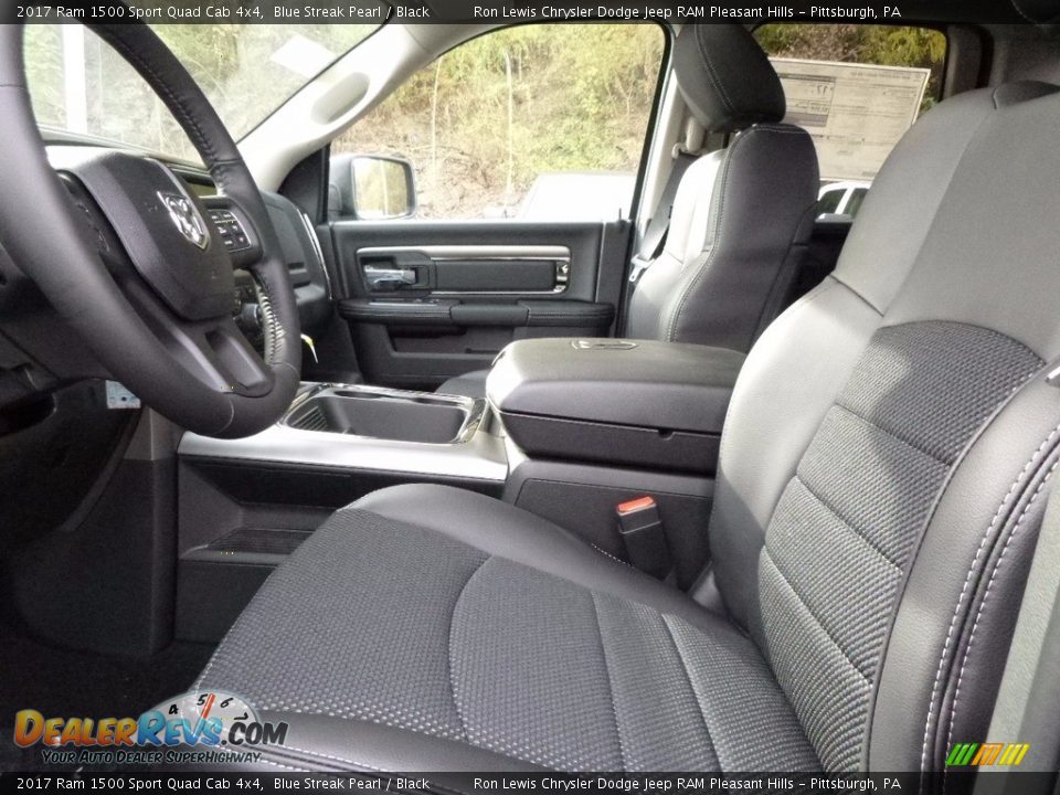 Black Interior - 2017 Ram 1500 Sport Quad Cab 4x4 Photo #8