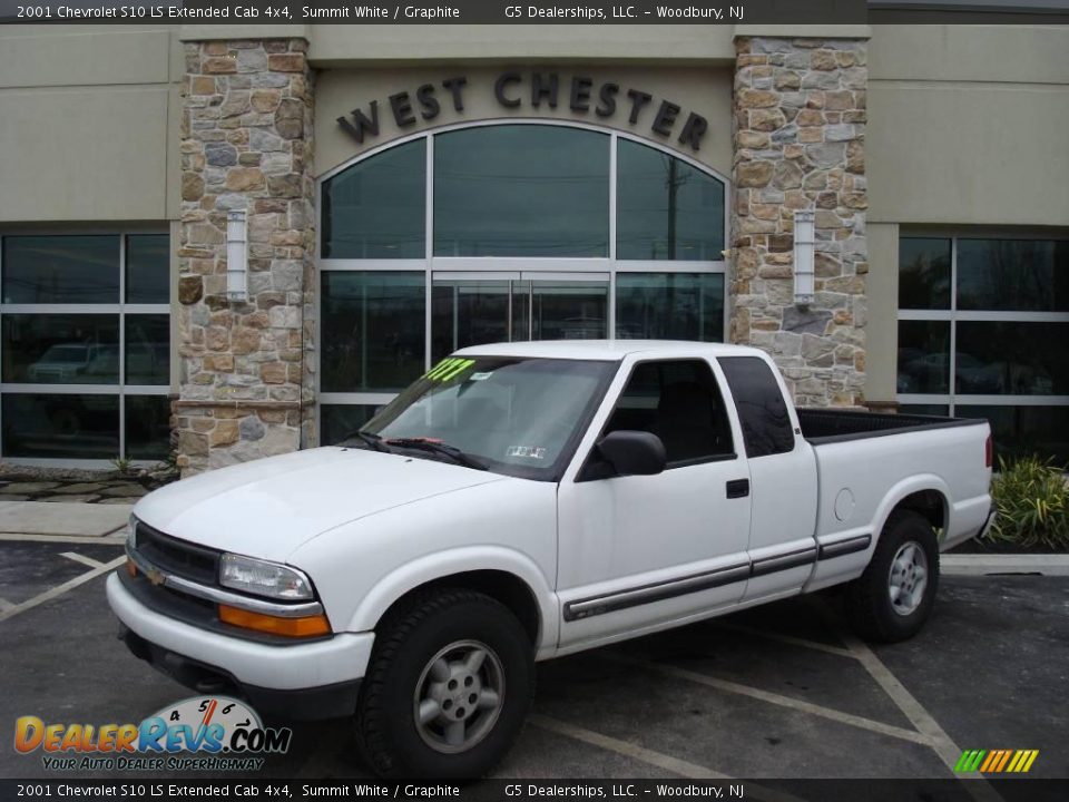 2001 Chevrolet S10 LS Extended Cab 4x4 Summit White / Graphite Photo #1