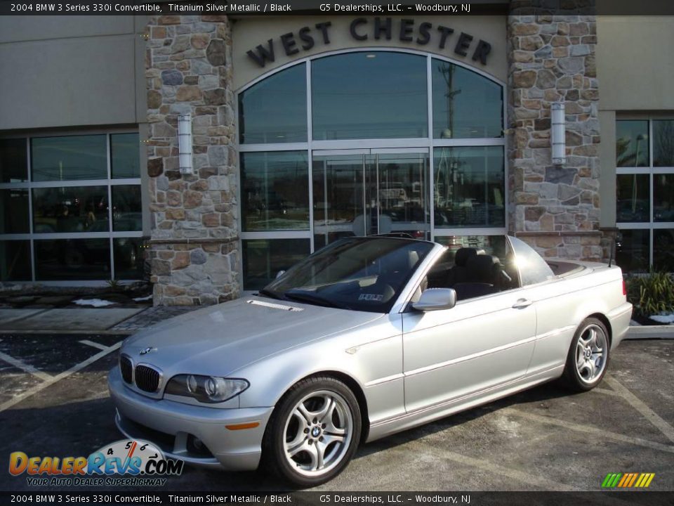 2004 BMW 3 Series 330i Convertible Titanium Silver Metallic / Black Photo #1