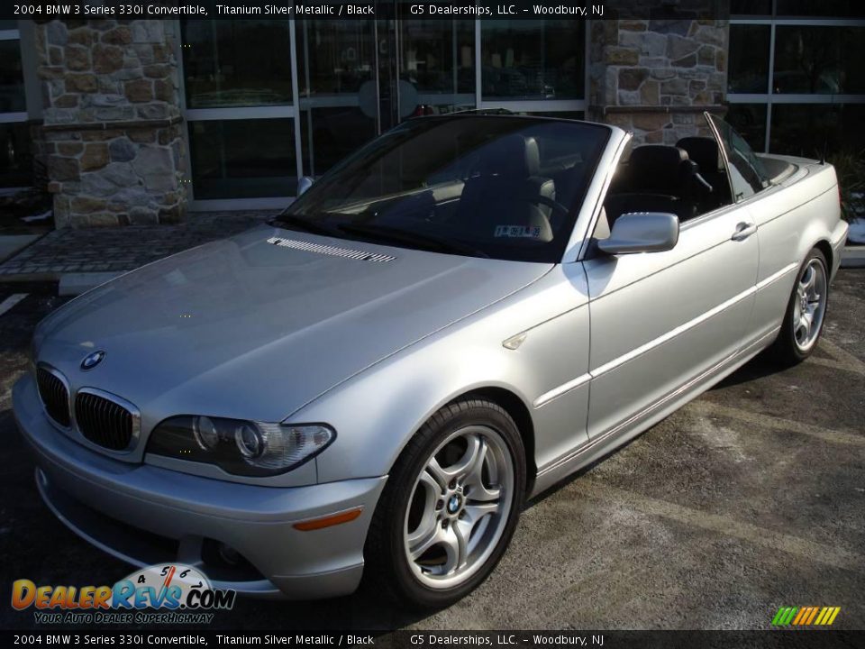 2004 BMW 3 Series 330i Convertible Titanium Silver Metallic / Black Photo #2
