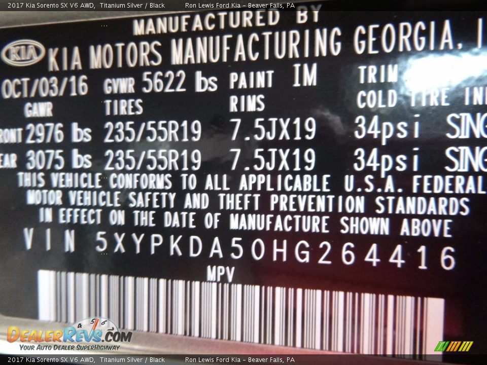 2017 Kia Sorento SX V6 AWD Titanium Silver / Black Photo #14