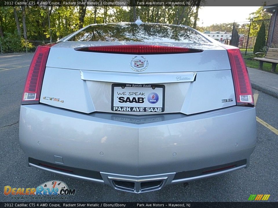 2012 Cadillac CTS 4 AWD Coupe Radiant Silver Metallic / Ebony/Ebony Photo #4