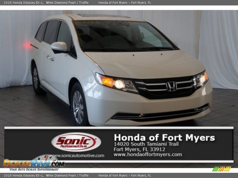 2016 Honda Odyssey EX-L White Diamond Pearl / Truffle Photo #1