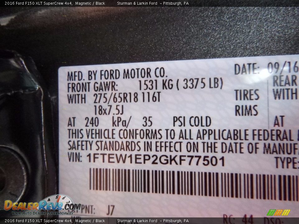 2016 Ford F150 XLT SuperCrew 4x4 Magnetic / Black Photo #10