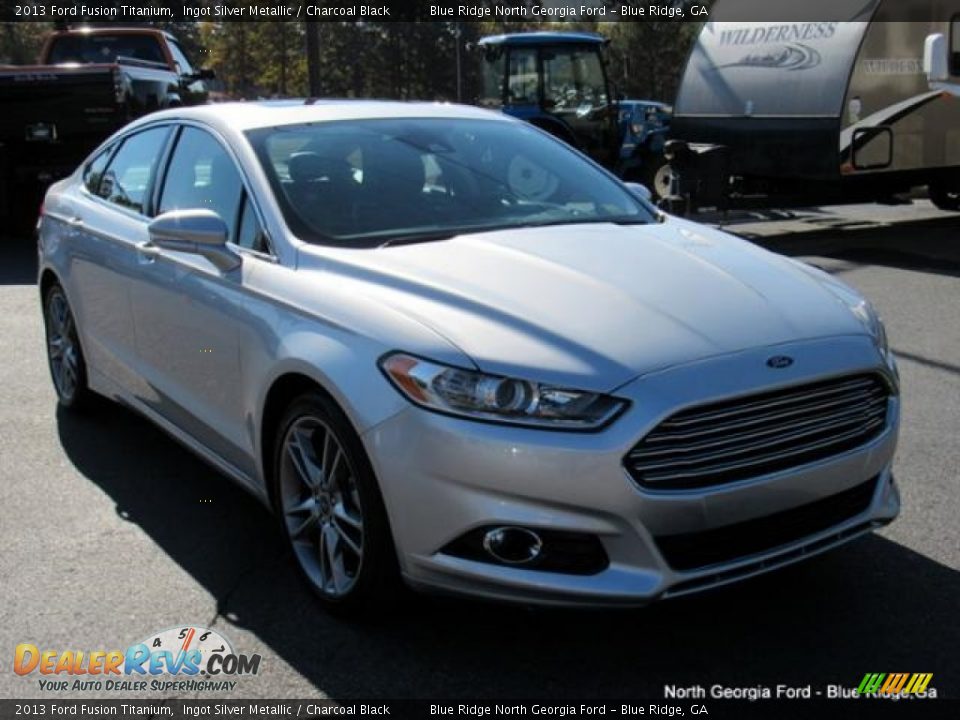 2013 Ford Fusion Titanium Ingot Silver Metallic / Charcoal Black Photo #7