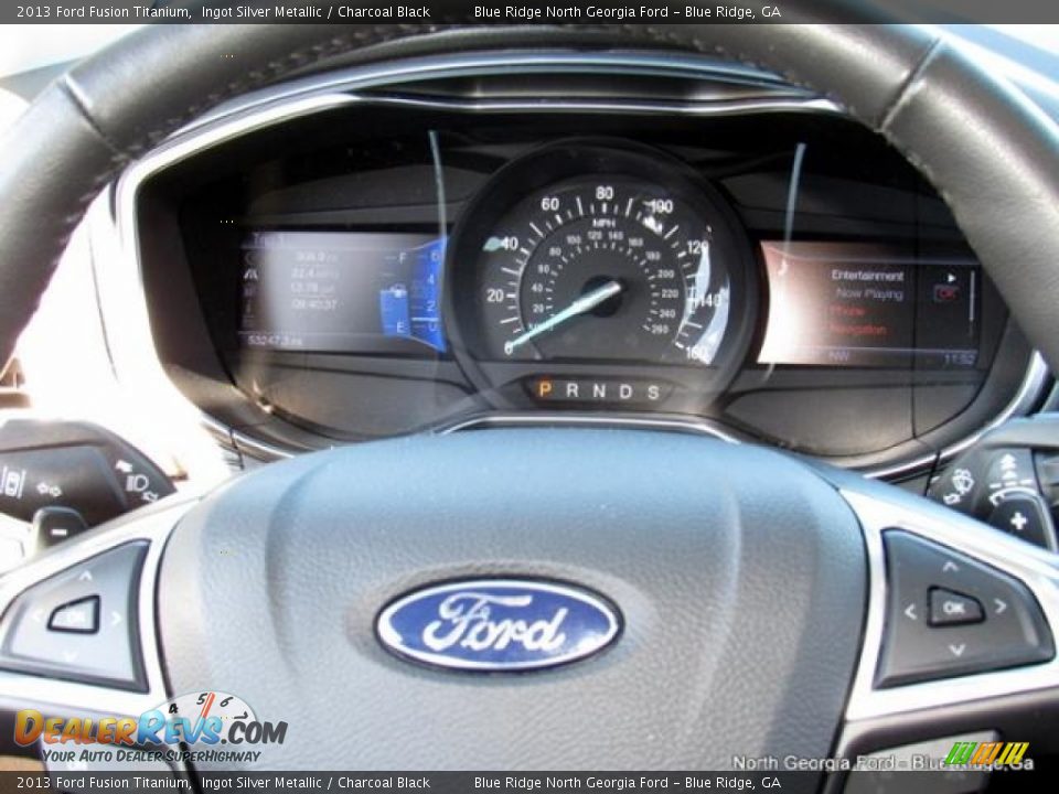 2013 Ford Fusion Titanium Ingot Silver Metallic / Charcoal Black Photo #17