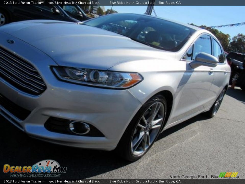 2013 Ford Fusion Titanium Ingot Silver Metallic / Charcoal Black Photo #33