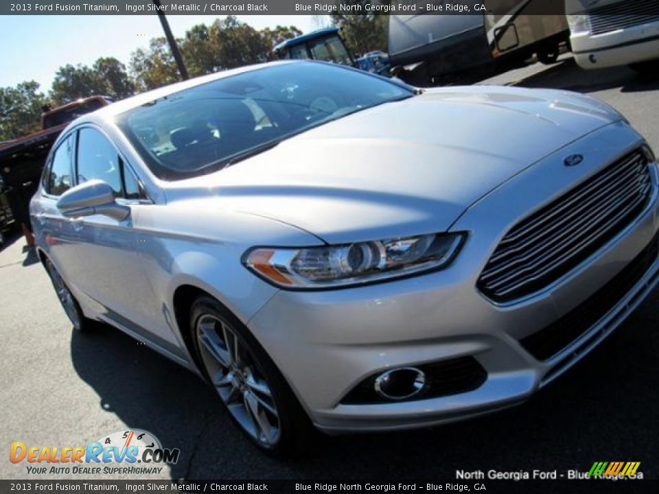2013 Ford Fusion Titanium Ingot Silver Metallic / Charcoal Black Photo #34