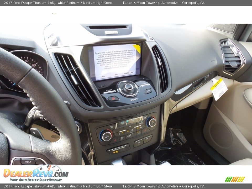 2017 Ford Escape Titanium 4WD White Platinum / Medium Light Stone Photo #13
